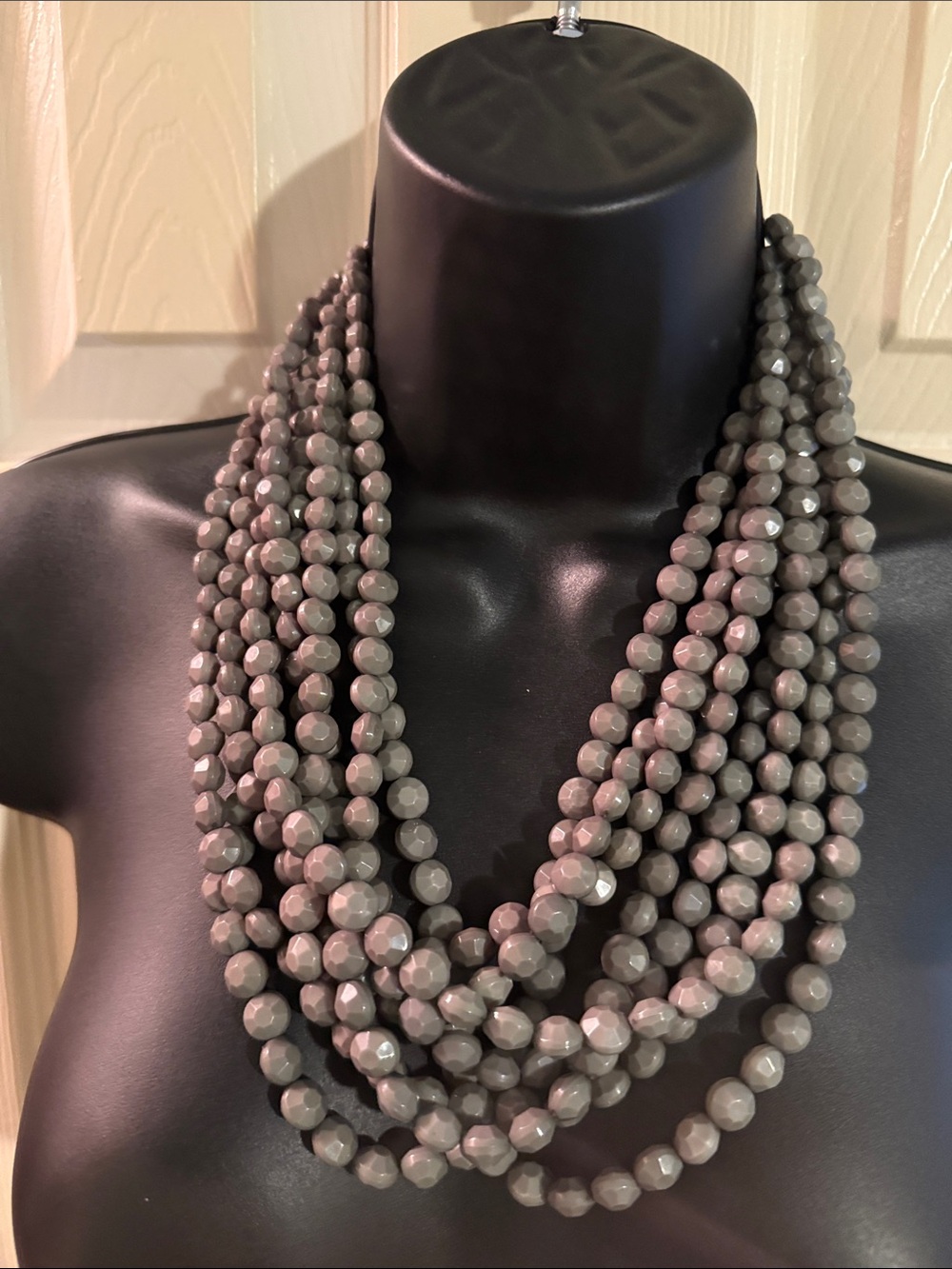 Multi-Strand Gray Faceted Bead Necklace - Lane Bryant